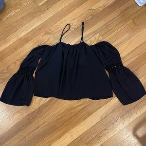 Black Cold Shoulder Top